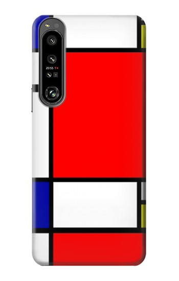 W0157 Composition Red Blue Yellow Case Cover Custodia e Flip Case per Sony Xperia 1 IV
