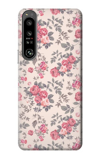 W3095 Vintage Rose Pattern Case Cover Custodia e Flip Case per Sony Xperia 1 IV