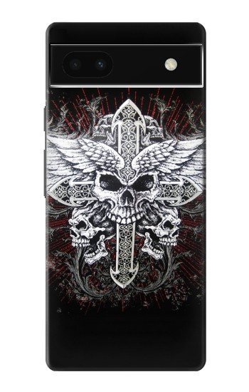 W1434 Skull Wing Tattoo Biker Case Cover Custodia e Flip Case per Google Pixel 6a