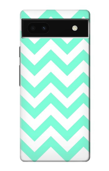 W1723 Mint Chevron Zigzag Case Cover Custodia e Flip Case per Google Pixel 6a