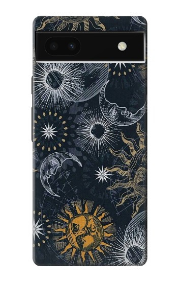 W3702 Moon and Sun Case Cover Custodia e Flip Case per Google Pixel 6a