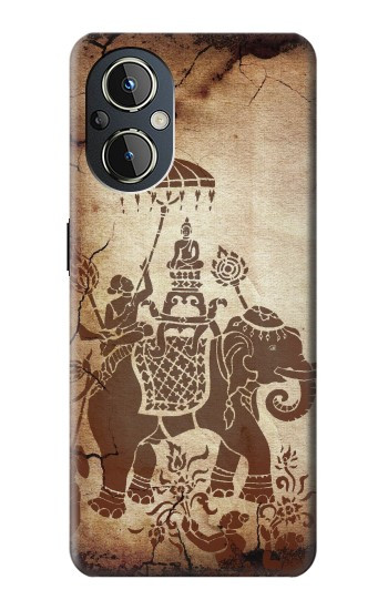 W2102 Thai Art Buddha on Elephant Case Cover Custodia e Flip Case per OnePlus Nord N20 5G