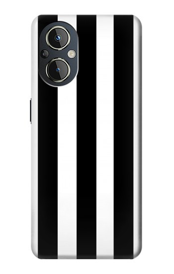 W2297 Black and White Vertical Stripes Case Cover Custodia e Flip Case per OnePlus Nord N20 5G