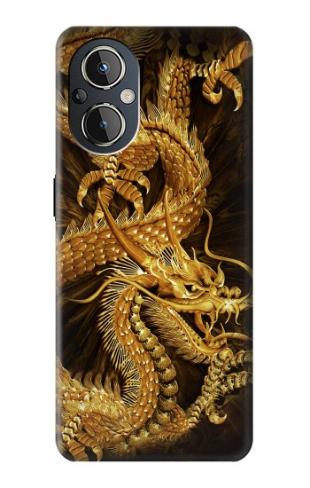 W2804 Chinese Gold Dragon Printed Case Cover Custodia e Flip Case per OnePlus Nord N20 5G
