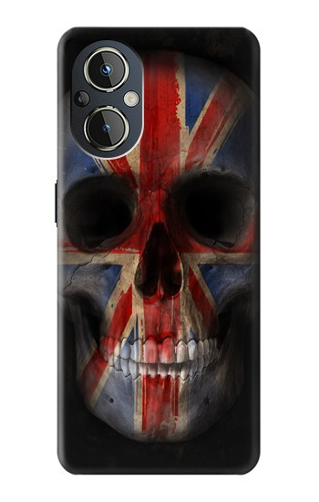 W3848 United Kingdom Flag Skull Case Cover Custodia e Flip Case per OnePlus Nord N20 5G