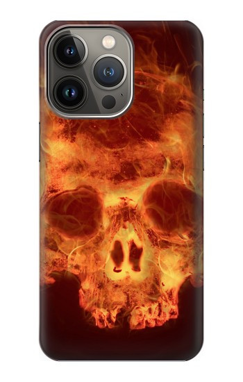 W3881 Fire Skull Case Cover Custodia e Flip Case per iPhone 13 Pro Max