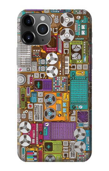 W3879 Retro Music Doodle Case Cover Custodia e Flip Case per iPhone 11 Pro