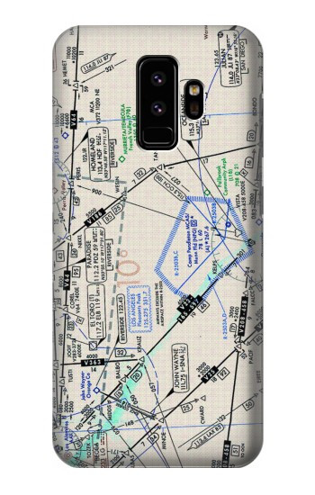 W3882 Flying Enroute Chart Case Cover Custodia e Flip Case per Samsung Galaxy S9