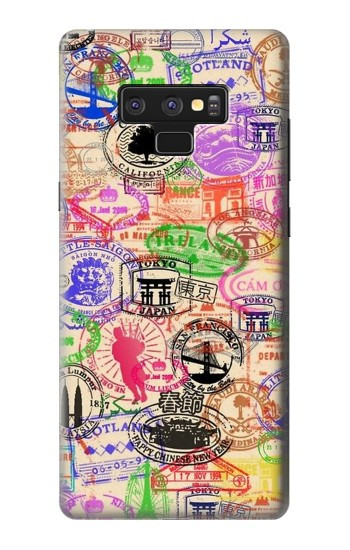 W3904 Travel Stamps Case Cover Custodia e Flip Case per Note 9 Samsung Galaxy Note9