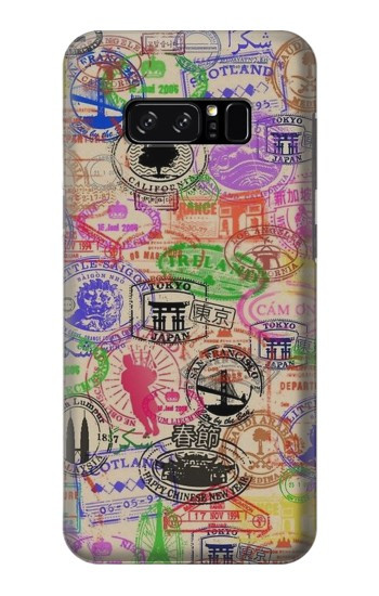 W3904 Travel Stamps Case Cover Custodia e Flip Case per Note 8 Samsung Galaxy Note8