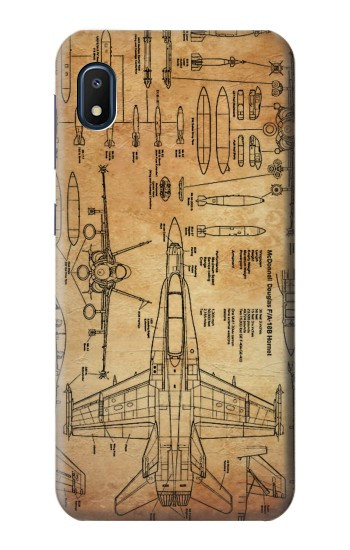 W3868 Aircraft Blueprint Old Paper Case Cover Custodia e Flip Case per Samsung Galaxy A10e