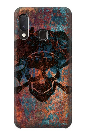 W3895 Pirate Skull Metal Case Cover Custodia e Flip Case per Samsung Galaxy A20e