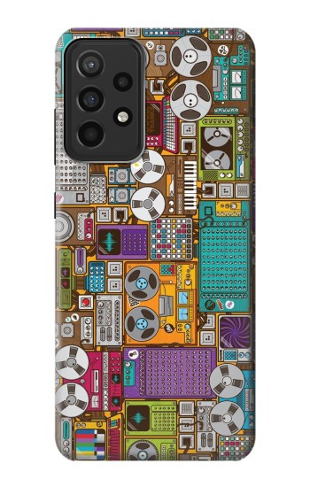 W3879 Retro Music Doodle Case Cover Custodia e Flip Case per Samsung Galaxy A52s 5G