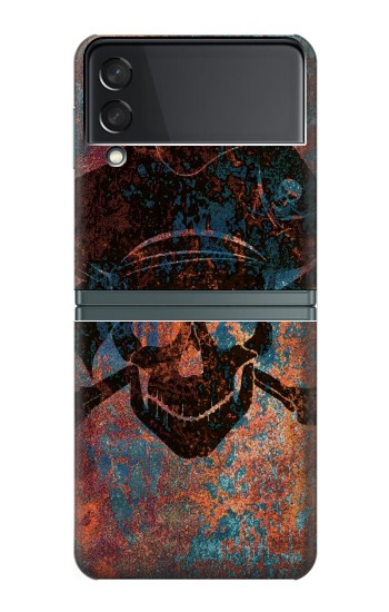 W3895 Pirate Skull Metal Case Cover Custodia e Flip Case per Samsung Galaxy Z Flip 3 5G