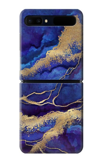 W3906 Navy Blue Purple Marble Case Cover Custodia e Flip Case per Samsung Galaxy Z Flip 5G