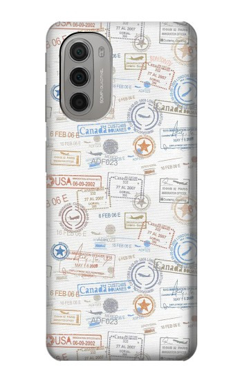 W3903 Travel Stamps Case Cover Custodia e Flip Case per Motorola Moto G51 5G