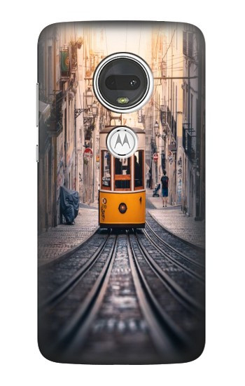 W3867 Trams in Lisbon Case Cover Custodia e Flip Case per Motorola Moto G7, Moto G7 Plus