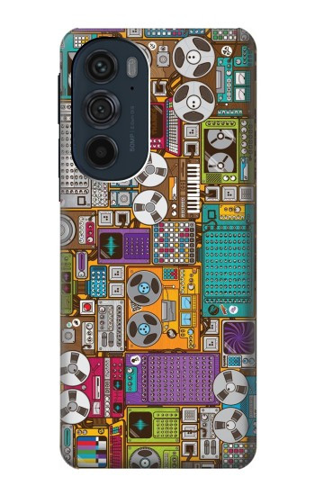 W3879 Retro Music Doodle Case Cover Custodia e Flip Case per Motorola Edge 30 Pro