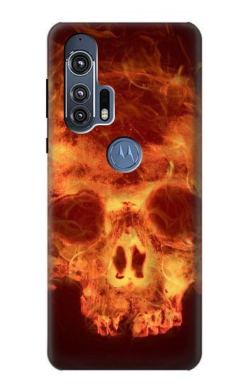 W3881 Fire Skull Case Cover Custodia e Flip Case per Motorola Edge+