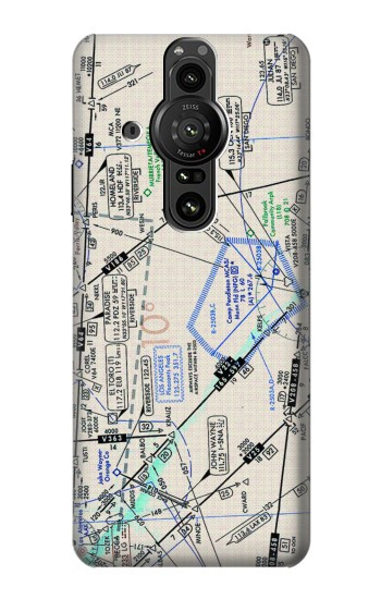 W3882 Flying Enroute Chart Case Cover Custodia e Flip Case per Sony Xperia Pro-I