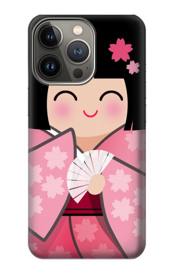 W3042 Japan Girl Hina Doll Kimono Sakura Case Cover Custodia e Flip Case per iPhone 14 Pro