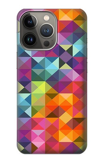 W3477 Abstract Diamond Pattern Case Cover Custodia e Flip Case per iPhone 14 Pro