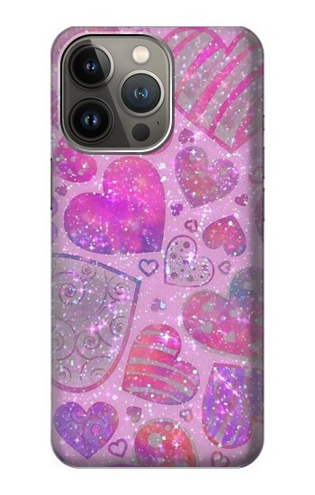 W3710 Pink Love Heart Case Cover Custodia e Flip Case per iPhone 14 Pro