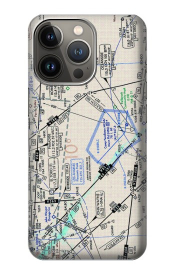 W3882 Flying Enroute Chart Case Cover Custodia e Flip Case per iPhone 14 Pro