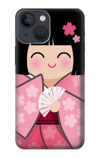 W3042 Japan Girl Hina Doll Kimono Sakura Case Cover Custodia e Flip Case per iPhone 14 Plus