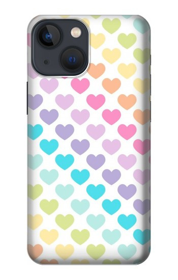 W3499 Colorful Heart Pattern Case Cover Custodia e Flip Case per iPhone 14 Plus