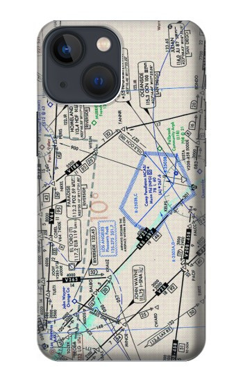 W3882 Flying Enroute Chart Case Cover Custodia e Flip Case per iPhone 14 Plus