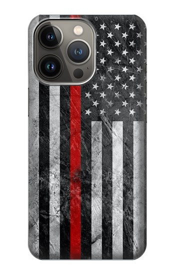 W3687 Firefighter Thin Red Line American Flag Case Cover Custodia e Flip Case per iPhone 14 Pro Max
