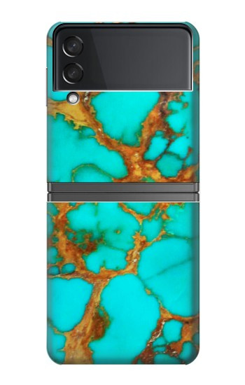 W2688 Aqua Copper Turquoise Gemstone Graphic Case Cover Custodia e Flip Case per Samsung Galaxy Z Flip 4