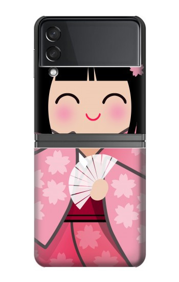 W3042 Japan Girl Hina Doll Kimono Sakura Case Cover Custodia e Flip Case per Samsung Galaxy Z Flip 4