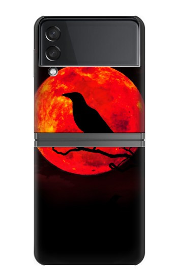 W3328 Crow Red Moon Case Cover Custodia e Flip Case per Samsung Galaxy Z Flip 4