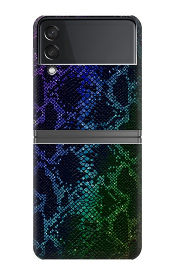W3366 Rainbow Python Skin Graphic Print Case Cover Custodia e Flip Case per Samsung Galaxy Z Flip 4