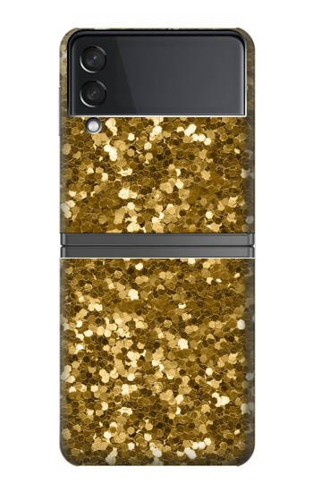 W3388 Gold Glitter Graphic Print Case Cover Custodia e Flip Case per Samsung Galaxy Z Flip 4