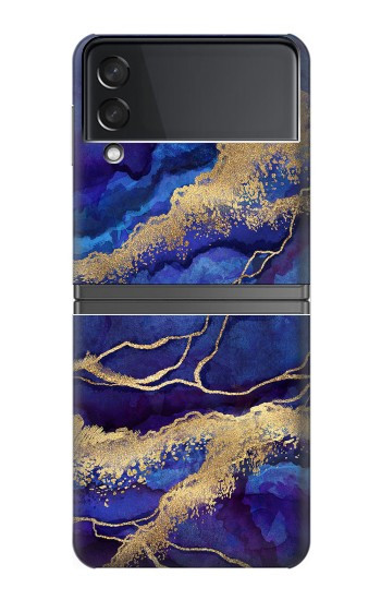 W3906 Navy Blue Purple Marble Case Cover Custodia e Flip Case per Samsung Galaxy Z Flip 4
