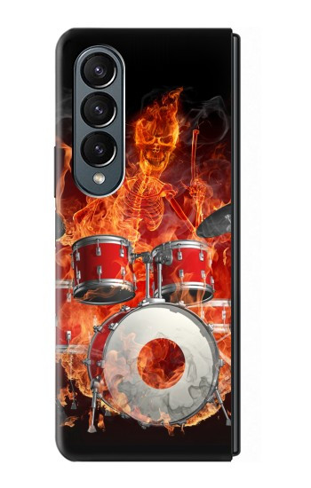 W1431 Skull Drum Fire Rock Case Cover Custodia e Flip Case per Samsung Galaxy Z Fold 4