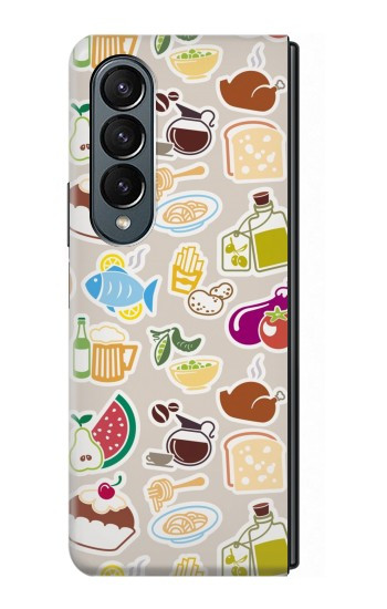 W2321 Food and Drink Seamless Case Cover Custodia e Flip Case per Samsung Galaxy Z Fold 4