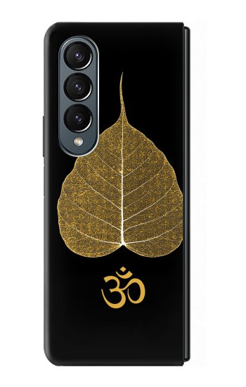 W2331 Gold Leaf Buddhist Om Symbol Case Cover Custodia e Flip Case per Samsung Galaxy Z Fold 4