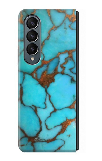 W2685 Aqua Turquoise Gemstone Graphic Printed Case Cover Custodia e Flip Case per Samsung Galaxy Z Fold 4