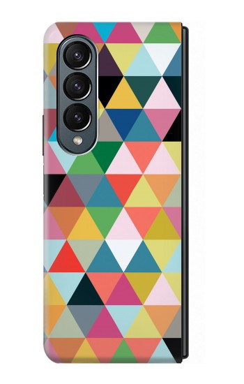 W3049 Triangles Vibrant Colors Case Cover Custodia e Flip Case per Samsung Galaxy Z Fold 4
