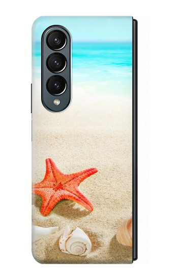 W3212 Sea Shells Starfish Beach Case Cover Custodia e Flip Case per Samsung Galaxy Z Fold 4