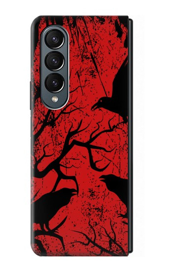 W3325 Crow Black Blood Tree Case Cover Custodia e Flip Case per Samsung Galaxy Z Fold 4
