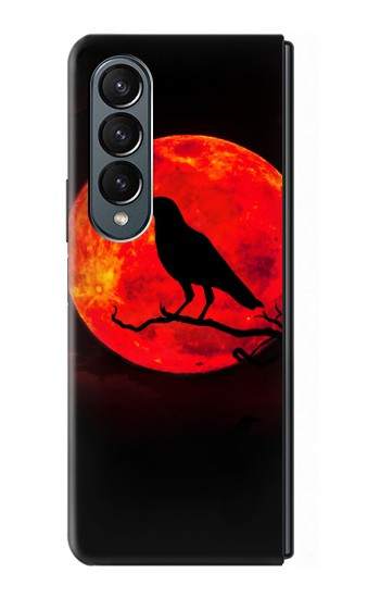 W3328 Crow Red Moon Case Cover Custodia e Flip Case per Samsung Galaxy Z Fold 4