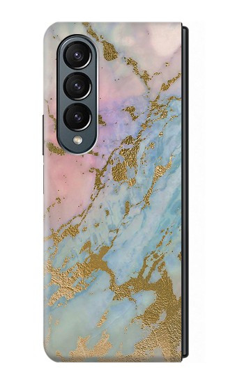 W3717 Rose Gold Blue Pastel Marble Graphic Printed Case Cover Custodia e Flip Case per Samsung Galaxy Z Fold 4