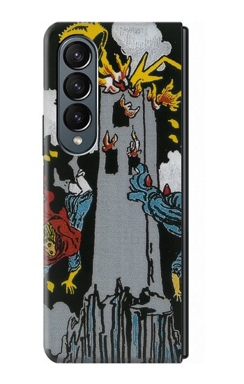 W3745 Tarot Card The Tower Case Cover Custodia e Flip Case per Samsung Galaxy Z Fold 4