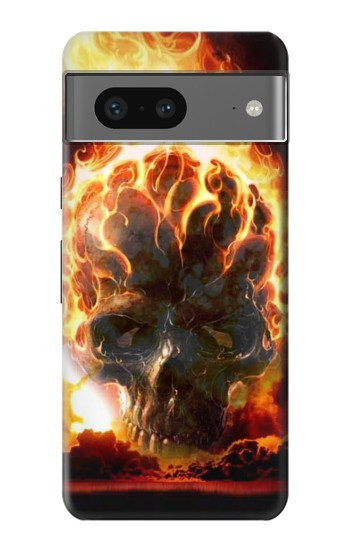 W0863 Hell Fire Skull Case Cover Custodia e Flip Case per Google Pixel 7