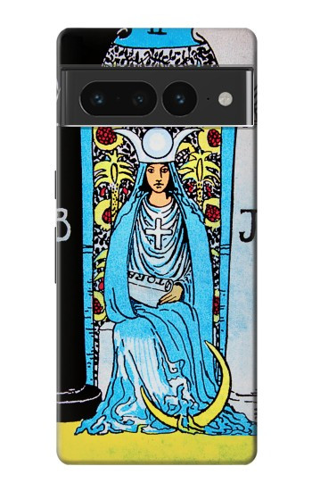 W2837 The High Priestess Vintage Tarot Card Case Cover Custodia e Flip Case per Google Pixel 7 Pro
